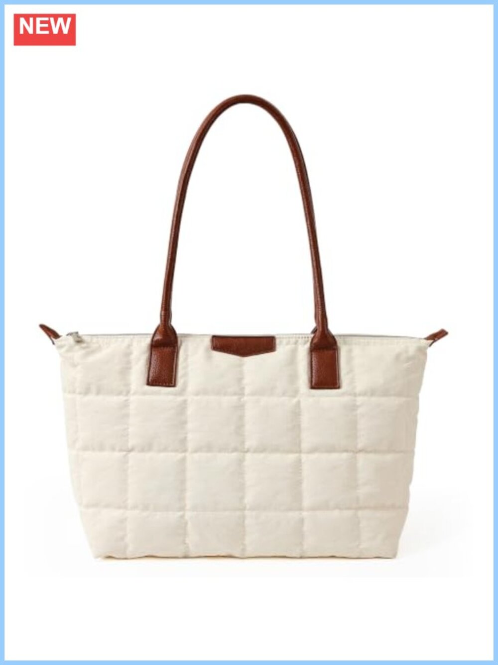 Quilted Puffer Tote Bag Lightweight Travel Work Gym Zipper